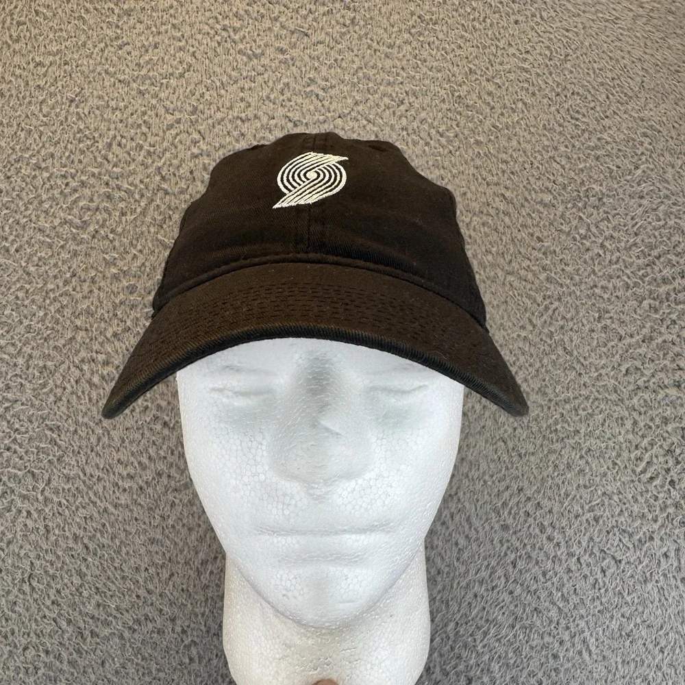 Portland Trail Blazers Strap Back Dad Hat Adjustable Cap Mitchell And Ness Black